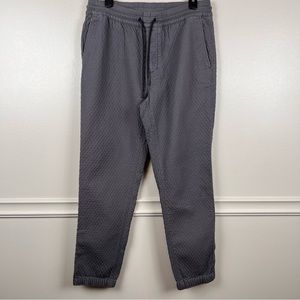 Bonobos Men's Jogger Pants Medium Grey Quilted Diamond 100% Cotton Zipper Detail